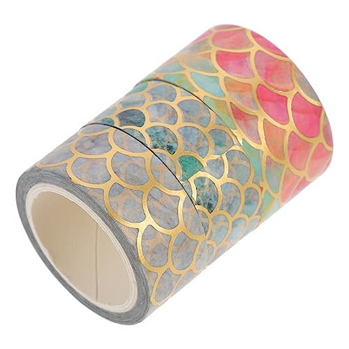 BELLIFFY 3 Rollen Heißpräge-taschenband Kariertes Abdeckband Wickelband Washi-bastelbänder Kassette Tagebuch Washi Tape Blätterdekor Diy Sammelalbum Klebeband Zum Basteln Diy-bänder Papier von BELLIFFY