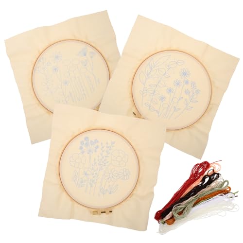 BELLIFFY 3 Sätze Europäische Stickerei Goldschmiede-Starterkits besticktes DIY-Kit Starter-Kit für Handstickerei Kreuzstichpackungen Kreuzstichzubehör Stickwerkzeuge für Anfänger von BELLIFFY