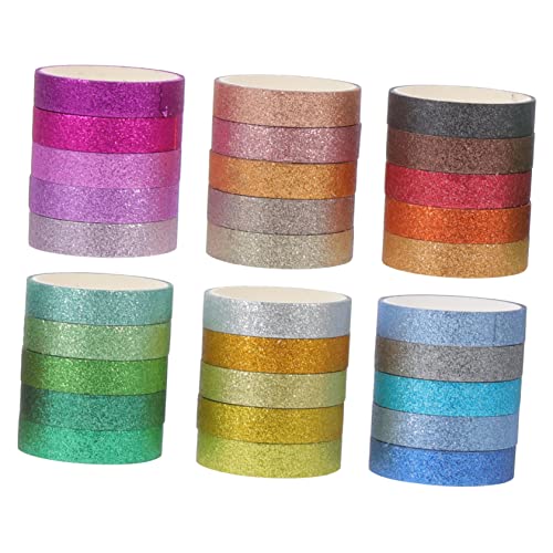 BELLIFFY Washi-klebeband-set mit 30 Rollen Dekorativer Klebeband-verpackungskleber für Scrapbooking Papierbänder Farbige Bastelsets für Jungen und Mädchen von BELLIFFY