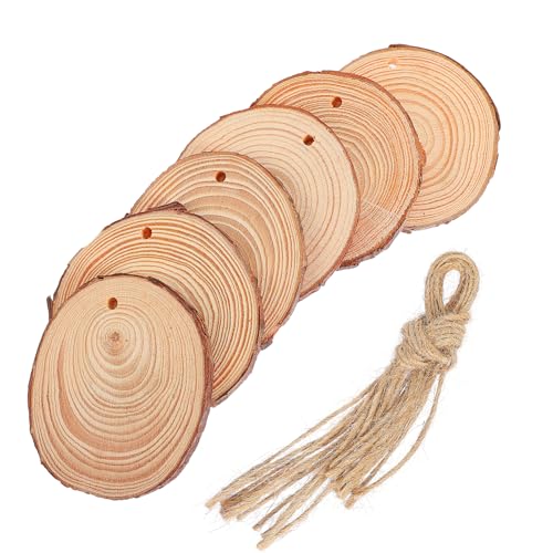 BELLIFFY 30 Stück Dekorative Holzscheiben DIY Basteln Malerei Dekoration DIY Holzscheiben Runde Holzscheiben DIY Kiefernscheiben Party Holzverzierung Unvollendete Kiefernscheiben von BELLIFFY