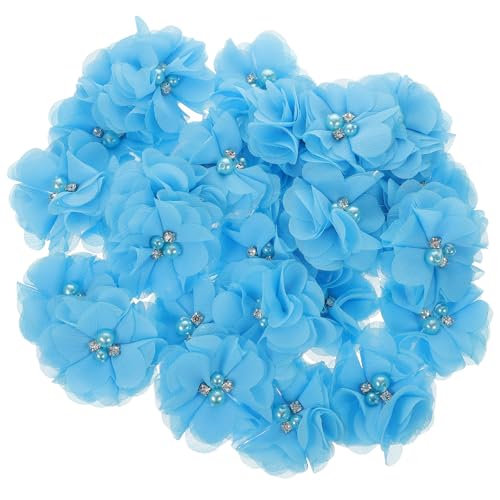 BELLIFFY 30Pcs Perle Chiffon Nähzubehör Kleidung Accessoire Kompakt Nähen Blumende Blumstoff Stab von BELLIFFY