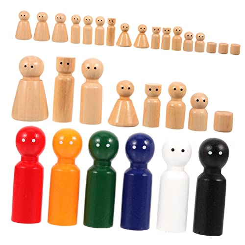 BELLIFFY 30st Bemalte Puppen Spielzeug Für Kinder Und Mädchen Steckpuppe Zum Basteln Figuren Dekor Kidcraft-spielset Spielzeug Malen Selber Machen Kinderspielzeug Für Mädchen Peg-puppe Holz von BELLIFFY