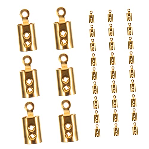 BELLIFFY 30st Lederbandclip Schmuckverschlüsse Für Halsketten Kordelenden Umschlagen Armbandverschlüsse Magnetische Schmuckverschlüsse Faltbare Crimp-enden Rostfreier Stahl Golden von BELLIFFY