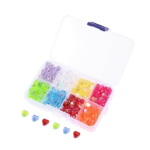 BELLIFFY 320 Stk Herz-perlen Kabel Mini-perlen Bastelperlen Bunte Perlenkette Halsketten Machen Perlen Anhänger Aus Ton Schmuck, Der Perlen Findet Vitroleros Para Mini Kristallperlen Acryl von BELLIFFY