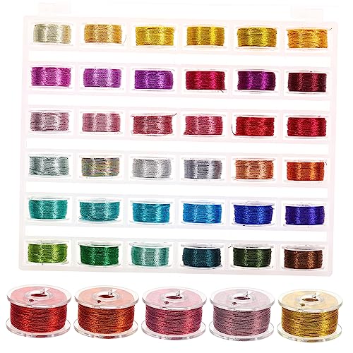 BELLIFFY 36 Rollen Stickgarn Glitzernde Fadenstickerei Naehstiche Stickmaschinenfäden Selber Machen Quiltgarnspulen Metallischer Faden Exquisite Nähgarne Nähgarn Für Zu Hause Polyester von BELLIFFY