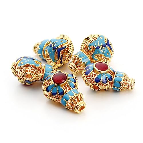 BELLIFFY 3St Bastelperlen selber machen lose Charm-Perlen Zubehör Abs Perlensets Perlen zum Basteln Perlen- und Schmuckherstellung Modeperlen Cloisonne lose Perlen Sky-blue von BELLIFFY