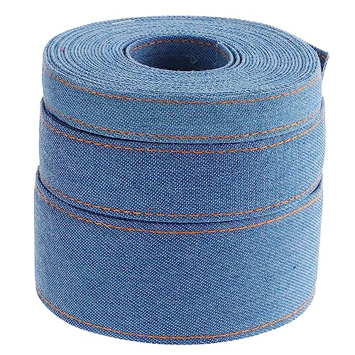 BELLIFFY 3St Denim-Gurtband Hochzeitsdekorationen für die Zeremonie Jeans-Bögen-Bänder seidenband ribbon Haarband selber machen Multifunktions-Geschenkband Denim aus Polyester-Baumwolle von BELLIFFY