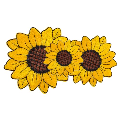 BELLIFFY 3St Stickaufkleber stoffaufkleber bügelei Bastelmaterial für Kleidung Sonnenblumen Applikation Blumenapplikation Mini-Zubehör Applikation nähen kleidung nähen patch Stickgarn von BELLIFFY