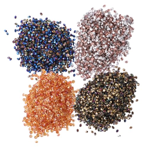 BELLIFFY 4 Packungen À 5760 Stück DIY Maniküre Strasssteine nageln Sie Flatback-Edelsteine Gesichts-Make-up-Edelsteine nail decoration nail gems Maniküre-Strasssteine Nagelspitze Strass von BELLIFFY