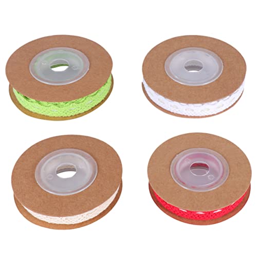 BELLIFFY 4 Rolle 2 Verpackungsband für Party geschenkband ribbon bastelzeug weihnachtsdekoration Schleifenband Band für Spitzenbänder aus Baumwolle selbstklebende Verpackungsbänder von BELLIFFY