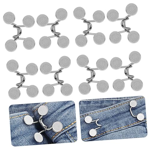 BELLIFFY 4 Sets Jeans Knopf Für Tailleneinstellung Reduzieren Sie Die Hose Ohne Nähen Perfekte Passform Für Schlanke Taille Einfache Anwendung Mit Verstellbaren Knöpfen Größe S von BELLIFFY