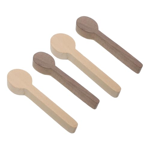 BELLIFFY 4 Stück Holzlöffel spoon set kochlöffelset Holzornamente woodworking schopflöffelset Schnitzlöffel Materialien Kochlöffel-Form unfertige Holzschaufel Material zum Basteln aus Holz von BELLIFFY