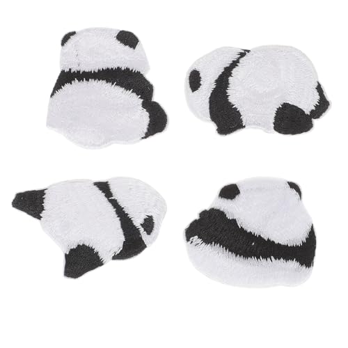 BELLIFFY 4 Stück Panda Magische Aufkleber Aufnäher Für Kleidung Panda Flicken Zum Aufbügeln Patches Für Hüte Bügelflicken Für Kleidung Panda-patches Kleine Flicken Zum Aufbügeln Stoff von BELLIFFY