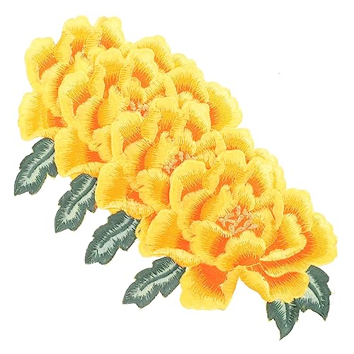 BELLIFFY 4 Stück stoffblumen stoffblüten Textilienverzierung sewing accessories Stickerei Blumen Gefälligkeiten Patches zum Aufnähen Blumenbeete zum Selbermachen Blumen-Kleiderflicken von BELLIFFY