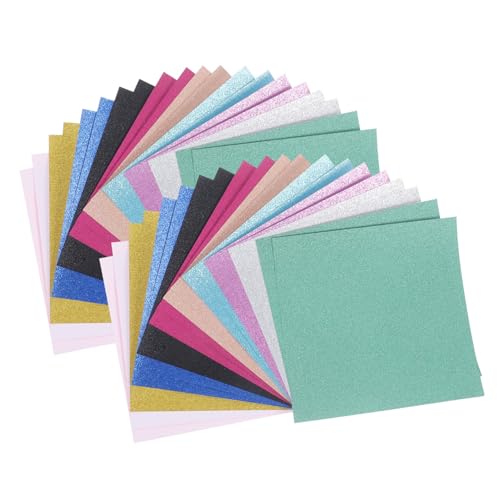 BELLIFFY 40 Blätter Glitzerkarton kreativpapier paketpapier decorum Handwerkspapier handystativ dekoring Kartonpapier Pergamentpapier Bastelpapier DIY-Material farbiger Karton buntes Papier von BELLIFFY