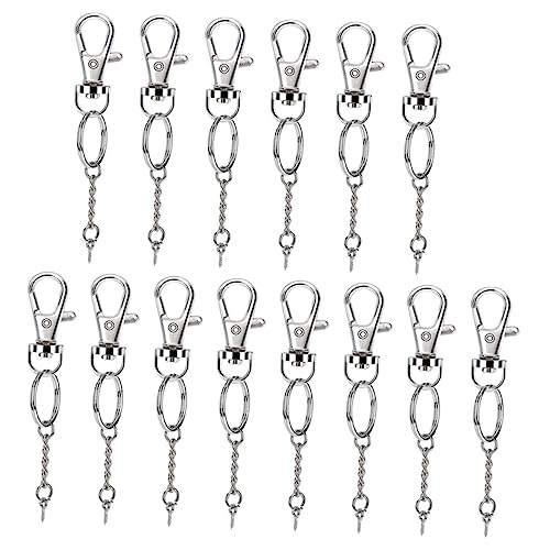 BELLIFFY 40 Sätze Eingestellt Zubehör Für Schlüsselanhänger Lanyards Für Frauen Schlüsselanhänger-clip Schlüsselanhänger Am Handgelenk Massenhandwerk Schwenkbare Haken Silver Legierung von BELLIFFY