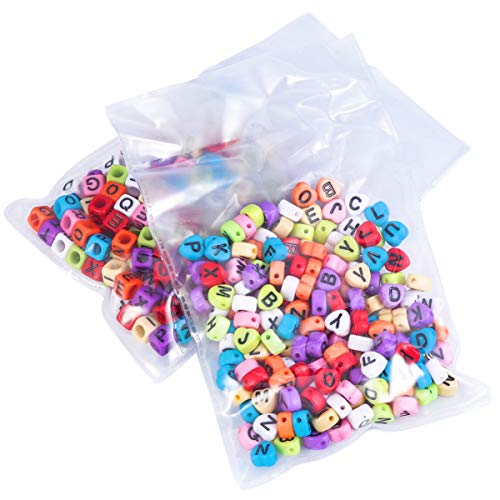 BELLIFFY 400 Stück Buchstabenperlen Perlenbuchstaben Briefe Abstandsperlen Aus Gold Perlen-kits Kreis Perlen Zur Schmuckherstellung Bretter Perle Für Armband Bausätze Reize Harz Colorful von BELLIFFY