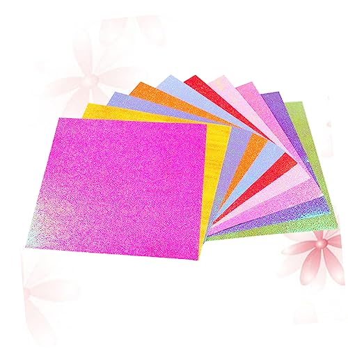 BELLIFFY 400 Stück glänzendes Faltpapier Regenbogen-Origami-Papier perlmuttfarbenes Origami-Papier japanisches Origami-Papier kreativpapier scrapbook paper Perlmuttpapier Bastelpapier von BELLIFFY