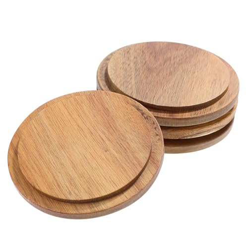 BELLIFFY 4er Set Holzdeckel Für Tassen Vintage Acacia Wiederverwendbare Kaffeetassen Deckel Zum Warmhalten Von Getränken Passend Für Gläser Und Becher von BELLIFFY