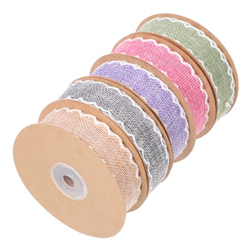 BELLIFFY 5 Rollen Hanfoptik gepolstert Hochzeitsgeschenkband Kränze, die Bänder einwickeln Kuchen Topper Blumenband pinsetette klampen kopfschmuck machen bänder Blumenwickelbänder Polyester von BELLIFFY