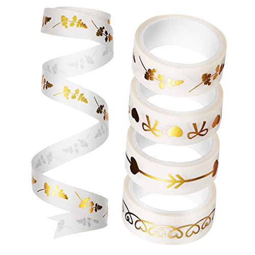 BELLIFFY 5 Rollen Klebeband Retro-aufkleber Tagebuch Washi Tape Kohäsives Band Glitzernde Aufkleber Abdeckband Klebebänder Geschenkverpackungsband Vintage-sammelalbum Alte Aufkleber Papier von BELLIFFY