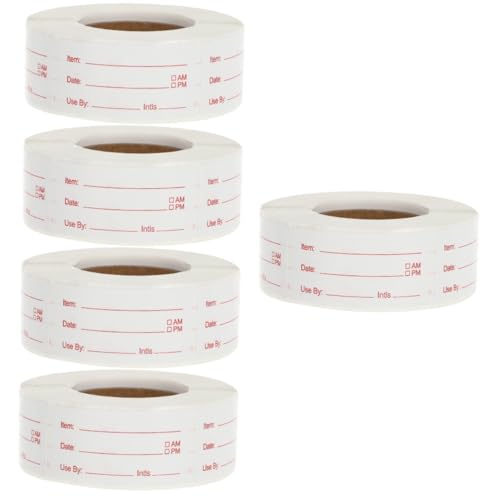 BELLIFFY 5 Rollen aufkleber für kühlschränke Küche Kühlschrank schreibbar vorratsetiketten label tabs glaskopf Etikett aus Tiefkühlpapier Lebensmittel-Datumsaufkleber Kupferplattenaufkleber von BELLIFFY