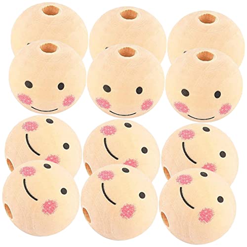 BELLIFFY 50 Stück DIY Kinder Perlen Rund Smile Perlen Bastelperlen Smile Spacer Perlen Gesichtsperlen Für Armbänder Gesichtsschmuck Gesichtsjuwelen Schmuckzubehör Armbänder Perlen von BELLIFFY