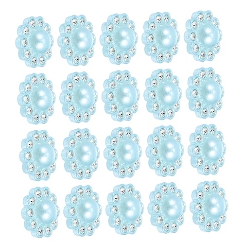 BELLIFFY 50 Stück Diamantbesetzte Perlenknöpfe Runder Perlmuttknopf Diy Strass Blumenknopf Hosenknopf Blumenknöpfe Kleiderknopf Knöpfe Zum Selber Basteln Diamant-stirnband Tasten Harz Blue von BELLIFFY