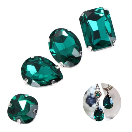 BELLIFFY 50 Stück Kristallklaue Farbige Kleidungsstück Strasssteine Edelstein-strasssteine ​​für Kleidung Grünes Dekor Nähkralle Strass Kostüm-strasssteine Edelsteine ​​aufnähen Dark Green von BELLIFFY