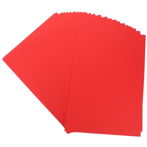 BELLIFFY 50 Stück Papierstau Origami Papier Selber Machen Doppelseitige Origami-papiere Farbige Karte Bastelkarton Origami Quadratisches Papier Pergamentpapier Konstruktionspapier Rot von BELLIFFY