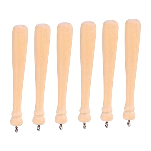 BELLIFFY 50 Stück Schlüsselanhänger Mit Baseballschläger Mini-fledermäuse Zum Basteln Spielzeug Mini-baseball-schlüsselanhänger-zubehör Winziger Baseballschläger Für Bastelkuchen Holz von BELLIFFY