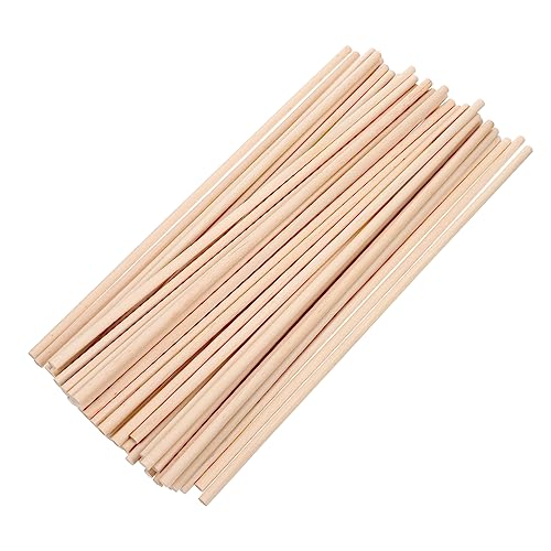 BELLIFFY 50 Stück Zylinder Langer Holzstab Hartholzstäbe Diy-zubehör Hartholzdübel Handarbeit Diy-material Stickmaterial Selber Machen Basteldübelstangen Diy Handgefertigte Materialien von BELLIFFY