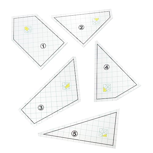 BELLIFFY 5St Patchwork-Lineal Quilt-Lineal Quilt-Vorlagen klares Nählineal Sechseck-Quiltschablone sewing pattern sewing ruler Quiltlineal und Schablonen Nählineal zum Quilten Plastik von BELLIFFY