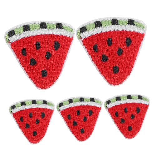 BELLIFFY 5St Stickaufkleber Sommerdeko DIY-Kleidungspatch Kleiderflicken aufnähen applikation in wassermelonenform kinderkleider kinderkleidung Applikation Wassermelone Fruchtbeet Stickgarn von BELLIFFY