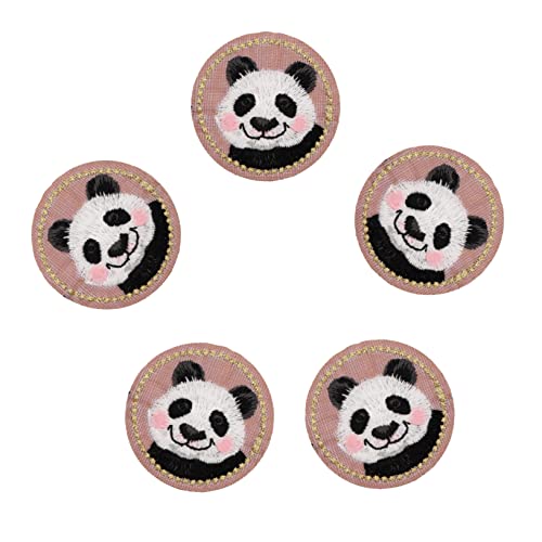 BELLIFFY 5St sticksticker nähen Aufnäher für Jeans Kleidung DIY-Patch Nähpflaster aufnäher für jacke aufbügler für jacken Kleidungsreparaturzubehör Stickerei-Panda-Patch Polyester Colorful von BELLIFFY