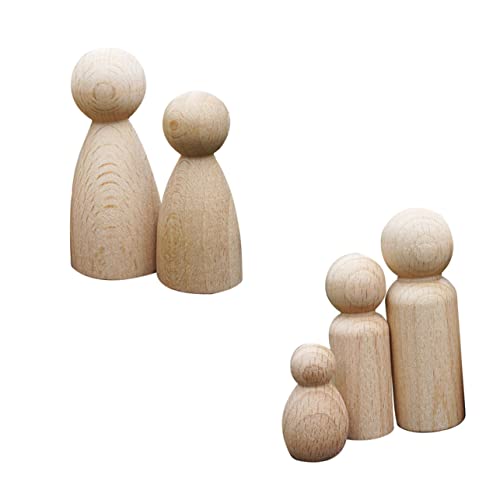 BELLIFFY 5st Handbemalte Puppenspielzeuge Mini Russische Unbemalte Nistpuppe Kinderpuppen Dekorative Puppenkörper Unvollendete Puppe Peg-Puppe Unvollendet DIY Malerei Puppe Dekoration Buche von BELLIFFY