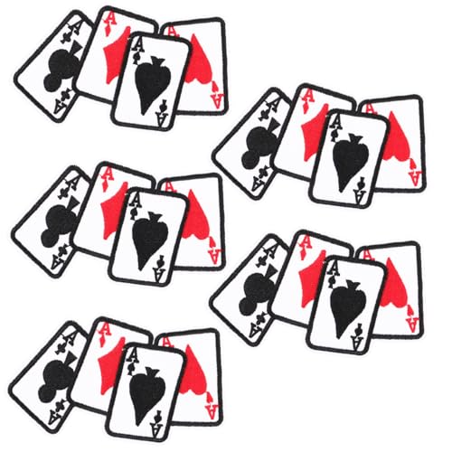 BELLIFFY 5st Poker-patch Kleid-stickerei-patch Hemdapplikationen Kleidungs-patch-ornamente Poker-kleideraufnäher Cartoon-kleidungsaufnäher Kleidungsflicken Kleiderstickerei Flecken Stoff von BELLIFFY