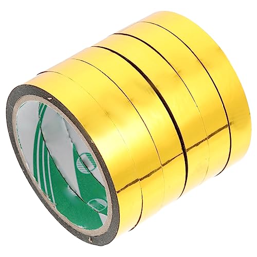 BELLIFFY 6 Rollen Goldenes Briefpapierband Diy-washi Diy-grafikband Buntes Klebeband Metallische Spiegelverpackung Washi-spiegelband Wandbanddekor Metallisiertes Polyesterfolienmaterial von BELLIFFY