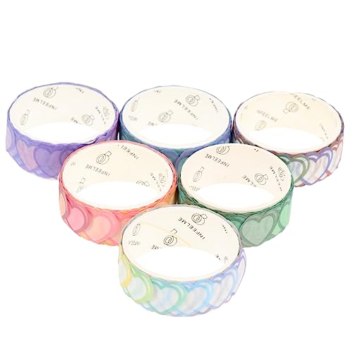 BELLIFFY 6 Rollen Liebe und Klebeband Herz Washi Tapes Planer-Aufkleber scrapbooking sticker scrapbook stickers Washi-Sticker selber machen Handkonto-Herzaufkleber Japanisches Papier von BELLIFFY