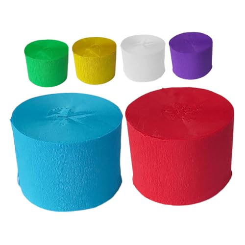 BELLIFFY 6 Rollen Rolle Aus Krepppapier Luftschlangen-geburtstagsfeierdekorationen Zartes Krepppapier Farbige Kreppluftschlangen Hochzeits-krepppapier-streamer Sammelzubehör Krepp-papier von BELLIFFY