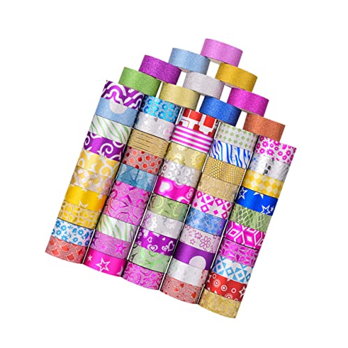 BELLIFFY 60 Rollen Glitzerband Washi-Tape volumen wandverkleidung Kalenderdekoration Goldfolien-Klebeband kawaii Washi-Klebeband Abdeckband Punktband Notebook-Klebeband Klebeband aus Papier von BELLIFFY