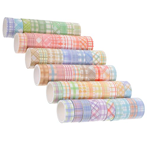 BELLIFFY 60 Rollen Kariertes Washi Tape dünnes Washi-Tape Bastelband farbiges Klebeband Farbband the washi tape bastelmaterial Klebeband für Scrapbooking Scrapbook- Japanisches Papier von BELLIFFY