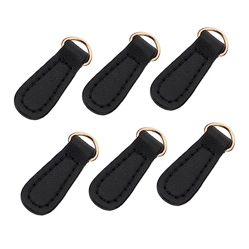 BELLIFFY 6St Leder Reiß verschluss kopf Reißverschluss-Reparaturset Fixierer reparieren Hose zipper pull replacement Leder Reißverschlusskopf schwarze handtasche reiserucksack herren Black von BELLIFFY