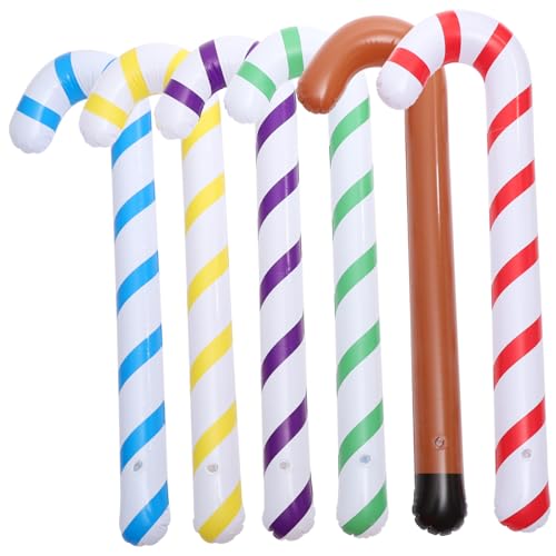 BELLIFFY 6St PVC aufblasbare Krücken aufblasbare Zuckerstangendekorationen Sport-Jubelstab halloween dekoration halloween-dekoration aufblasbare Stöcke aufblasbarer Spazierstock von BELLIFFY