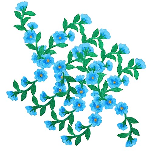 BELLIFFY 6St Pfingstrosen-Stickpatch Stickereiflicken für Kleidung gestickte Aufnäher kleine Kleiderflicken jeans patches Jeansaufnäher Blumenapplikationen Blumenbeete Polyester Sky-blue von BELLIFFY