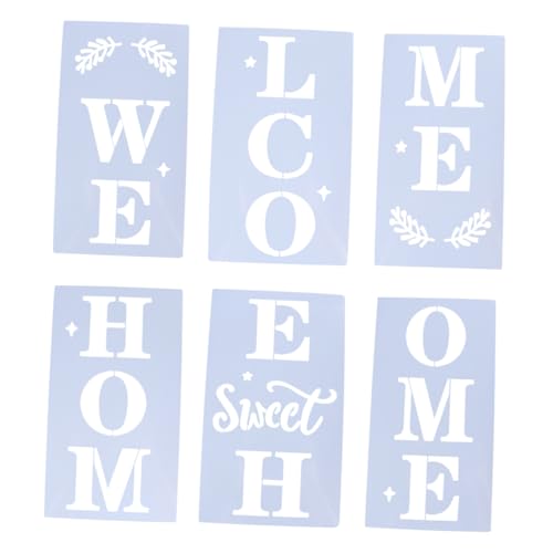 BELLIFFY 6St Schablone aushöhlen Buchstabenschablonen DIY Schablonen basteln Grenzaufkleber Kinder Schablonen schriftschablonen house decoration Zeichenschablonen Malschablonen Plastik Weiß von BELLIFFY