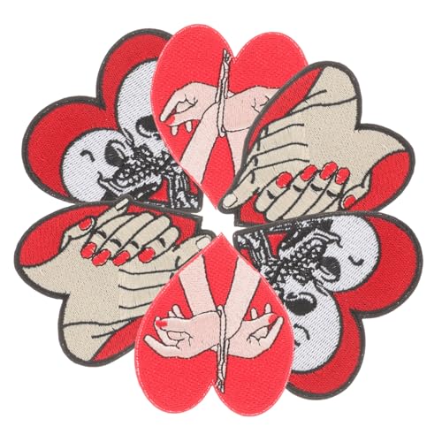 BELLIFFY 6St kompakte Hutaufnäher annähen Patches aufnähen Hutflicken selber machen sticken stickerpappier kleiber hochzeitsdeko kleine Hutflecken kompakte Kleiderflicken Schmelzkleber rot von BELLIFFY