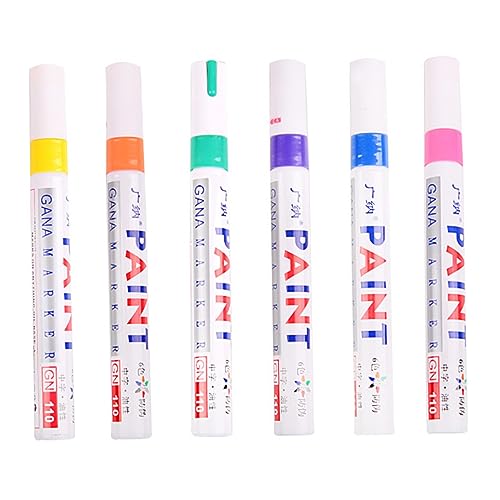 BELLIFFY 6st Farb Stift Marker Textmarker Möbelreparaturmarker Industrielle Farbstifte Wasserfester Lackstift Aquarellmarker Farbmarkierungsstifte Industriell Lackausbesserungsstift Plastik von BELLIFFY