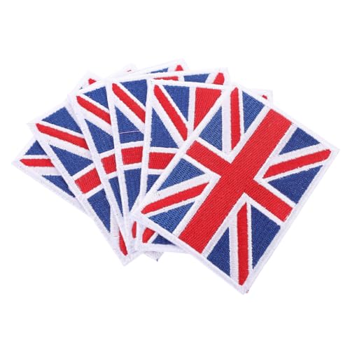 BELLIFFY 6st Flaggenstoffaufkleber Pflaster Aufkleben Flaggenapplikationen Gestickter Union-jack-aufnäher Aufkleber Mit Amerikanischer Flagge Militärische Patches Uk-flaggen-patch Bestickt von BELLIFFY