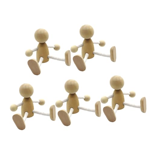 BELLIFFY 6st Holzfiguren Ausmalen Diy-puppenspielzeug Kinderspielzeug Minifiguren Dekorative Puppe Bastelpuppe Aus Holz Unvollendete Diy-puppe Dekoratives Puppenspielzeug Peg-puppe Hölzern von BELLIFFY